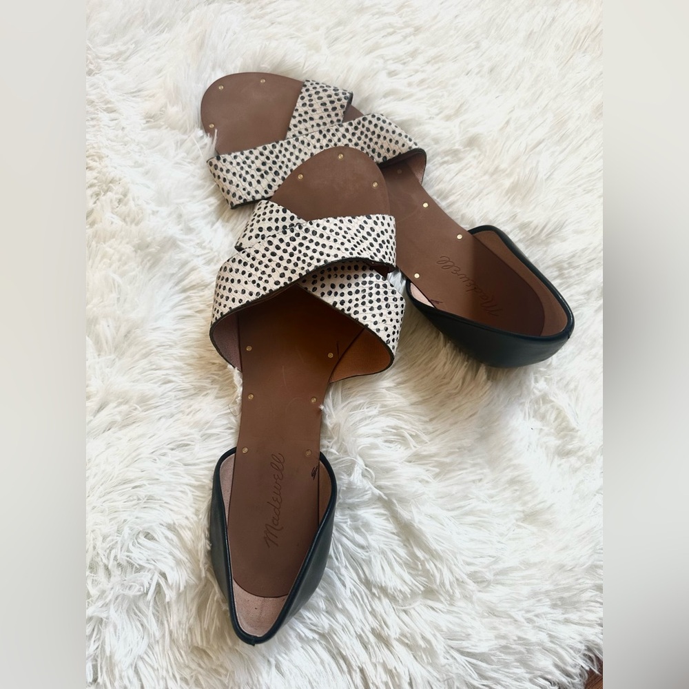 Madewell open toe flats, casual printed
